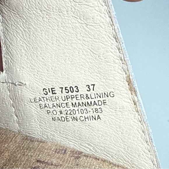 Alegria Women's Floral Leather  platform Wedges - White Pink and Brown Sz 37 - Picture 9 of 11